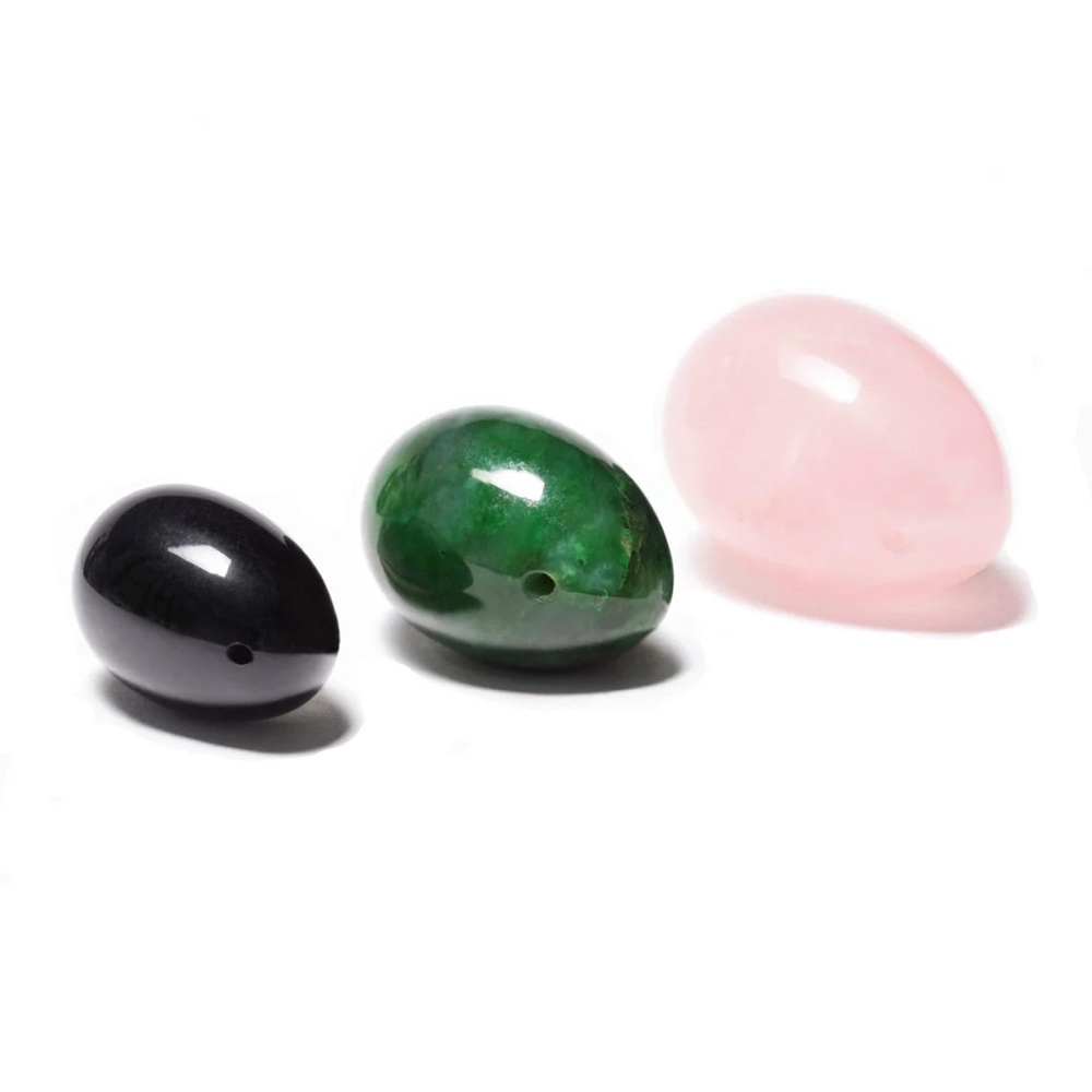 “Goddess” Set of 3 Crystal yoni eggs Love Stone yoniegg.com undrilled